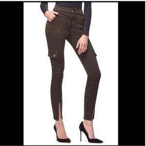 Good American Olive Military Green Cargo Skinny Jeans
